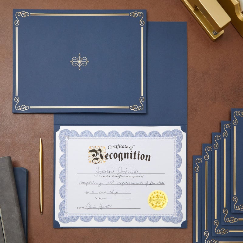 BLUE PANDA Certificate Holders - 24-Pack - Navy Blue Letter Size Award Folders - Certificate Covers for Diploma, Employee Appreciation, Recognition & Presentations - Image 2